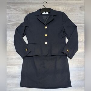 BEECHERS BROOK | 2pc navy blazer + skirt set